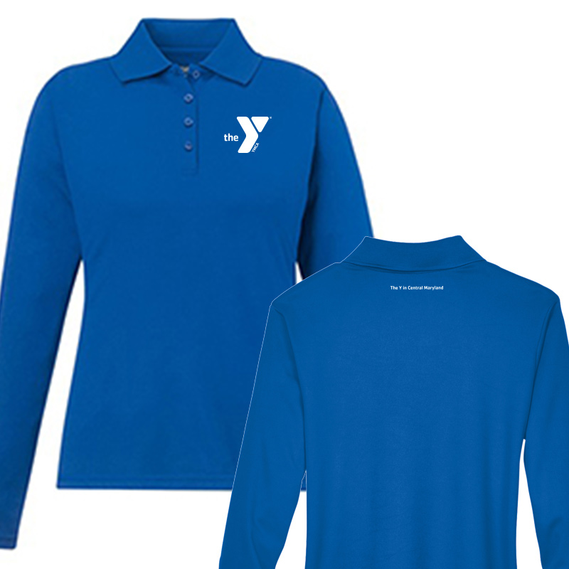 Ladies Long-Sleeve Polo-Royal (Assoc)