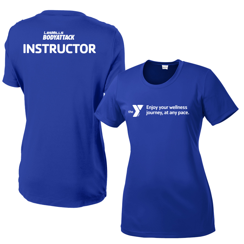 Les Mills Body Attack Ladies Competitor Tee: Wellness Journey - Royal (Assoc)