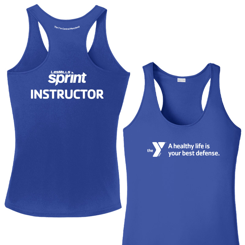 Les Mills Sprint Ladies Racerback Tank : Best Defense - Royal (Assoc)