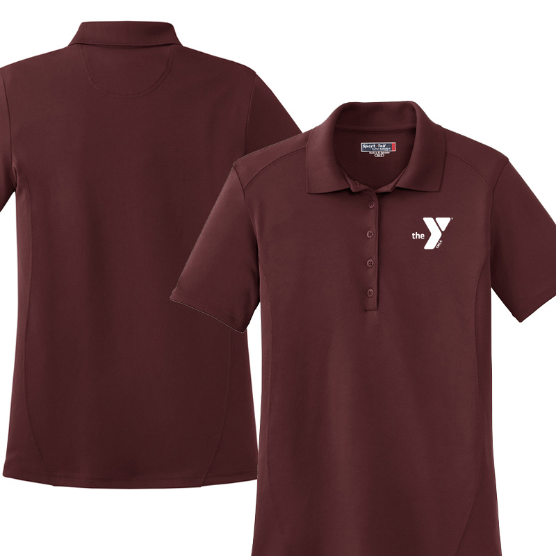 Preschool Ladies Raglan Accent Polo - Maroon (Assoc)