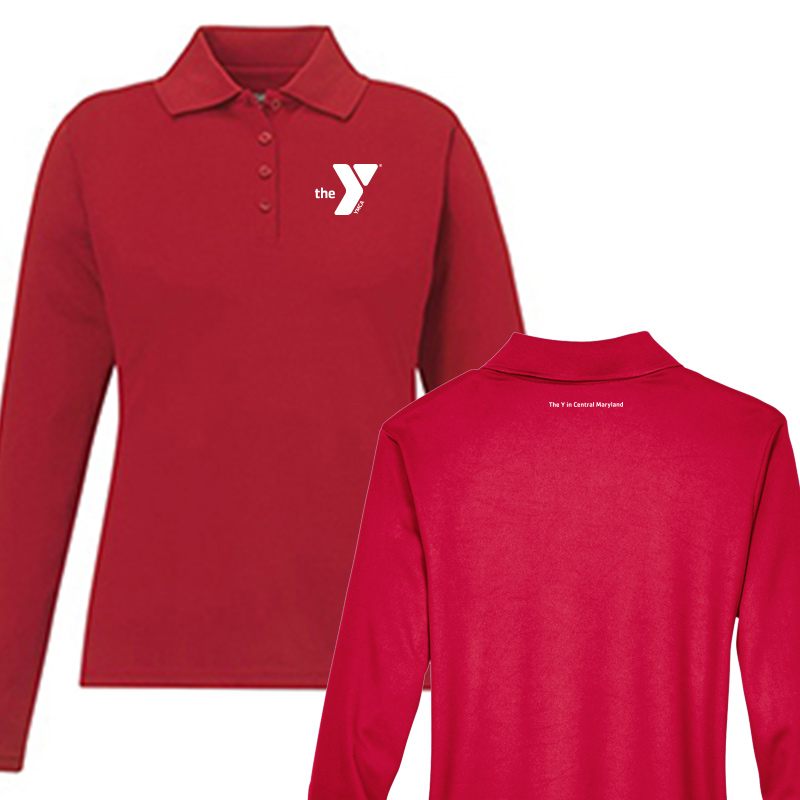 Ladies Long-Sleeve Polo-Red (Assoc)