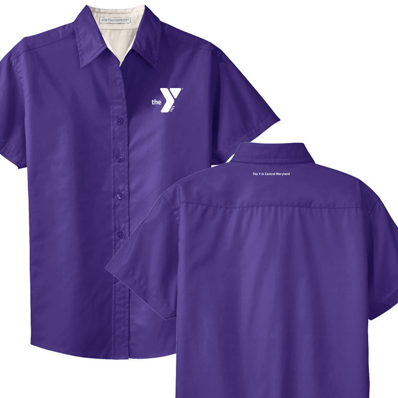 Ladies Short Sleeve Easy Care Shirt - Purple (Assoc)