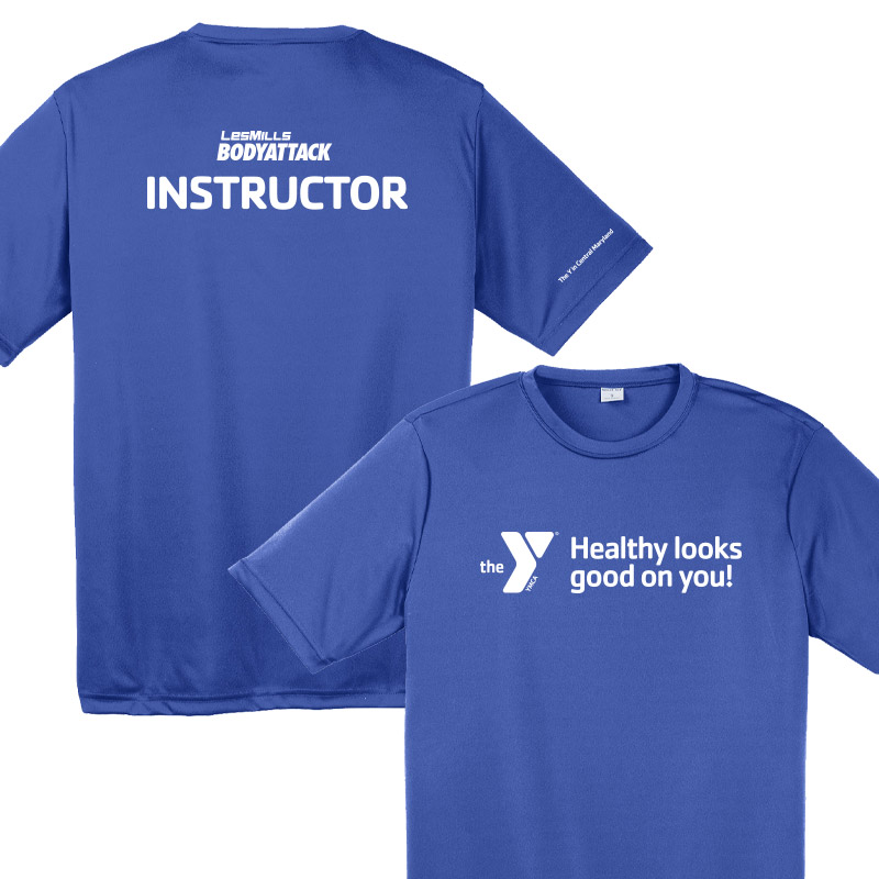 Les Mills Body Attack Competitor Tee: Healthy Looks Good - Royal (Assoc)