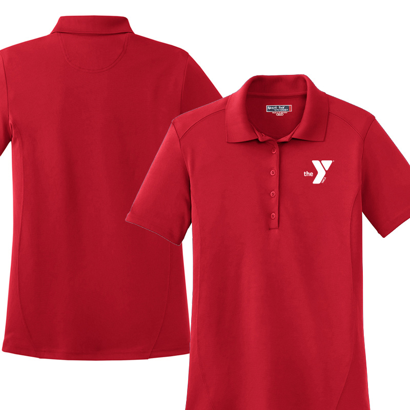 Preschool Ladies Raglan Accent Polo - Red (Assoc)