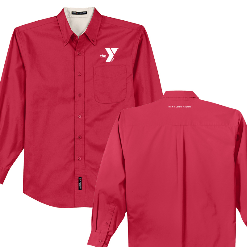 Long Sleeve Easy Care Shirt - Red (Assoc)